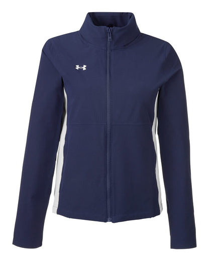 Under Armour Women's Rival Stretch Jacket 1389661 #color_Midnight Navy/ White