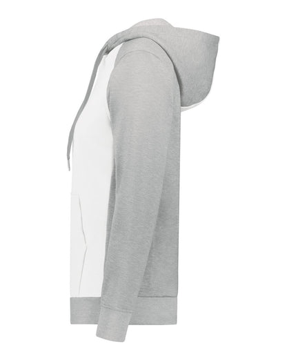 Augusta Sportswear Women's Eco Revive™ Three-Season Triblend Fleece Hooded Sweatshirt 6867 #color_White/ Grey Heather