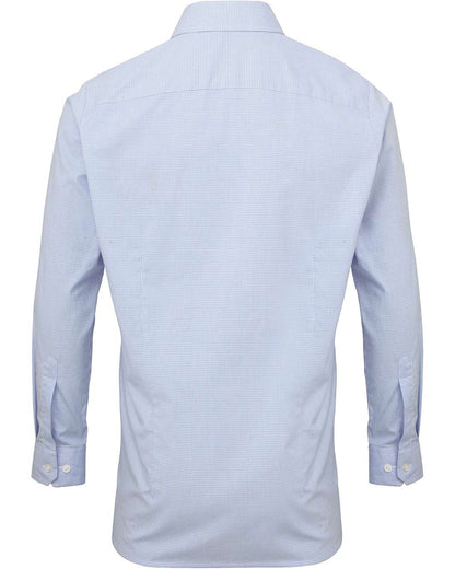 Artisan Collection by Reprime Men's Microcheck Gingham Cotton Shirt RP220 #color_Light Blue/ White