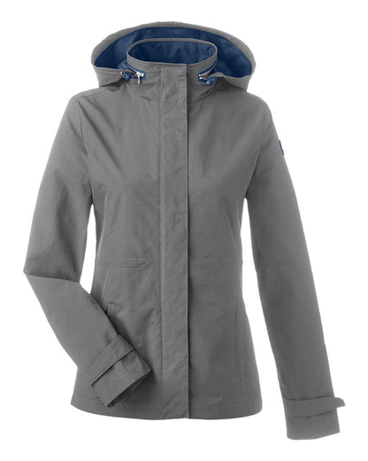 Nautica Women's Voyage Hooded Rain Jacket N17183 #color_Graphite