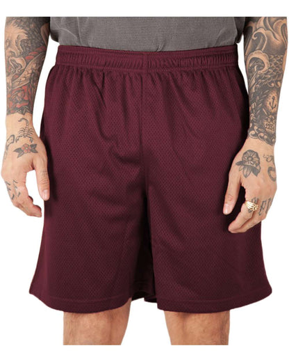 Shaka Wear Men's Mesh PE Gym Shorts SHMPS #colormdl_Burgundy