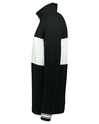 Holloway Men's All-American Fleece Colorblocked Quarter-Zip Sweatshirt 229565 #color_Black/ White