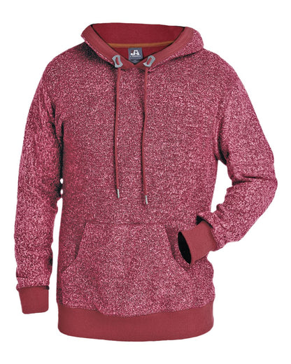 J. America Men's Aspen Fleece Hooded Sweatshirt 8711 #color_Burgundy Speck
