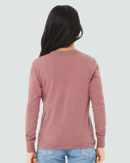 BELLA + CANVAS Youth Heather CVC Long Sleeve Tee 3501YCVC #colormdl_Heather Mauve