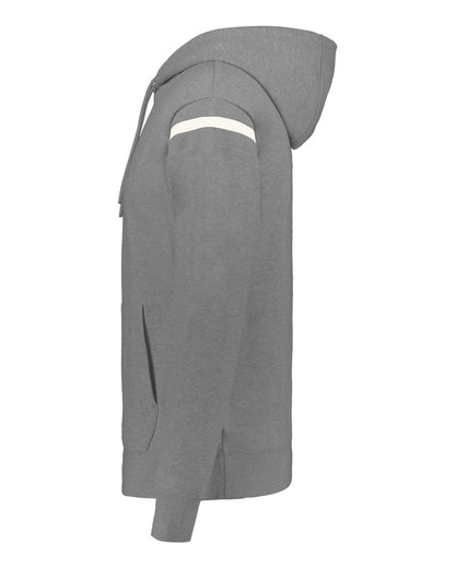 Holloway Unisex Heritage Prep Hooded Sweatshirt 223526 #color_Athletic Heather/ Vanilla