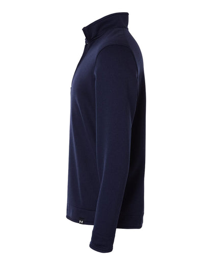 Under Armour Men's Storm Sweater Fleece Quarter-Zip Pullover 1383256 #color_Midnight Navy/ White