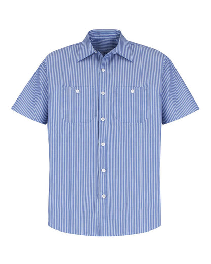 Red Kap Men's Premium Short Sleeve Work Shirt SP20 #color_GM Blue/ White