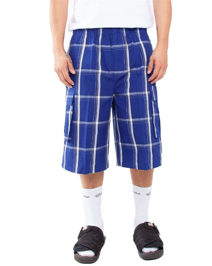 Shaka Wear Men's Plaid Shorts SHSP #colormdl_Royal