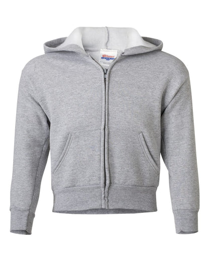 Hanes Youth EcoSmart® Full-Zip Hooded Sweatshirt P480 #color_Light Steel