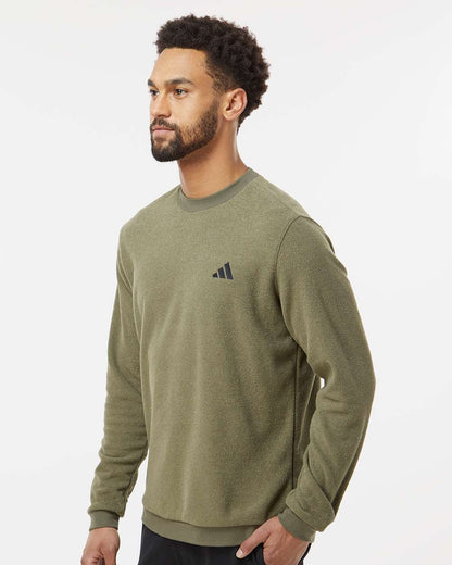 Adidas Men's Terry Loop Crewneck Sweatshirt A586 #colormdl_Olive Strata