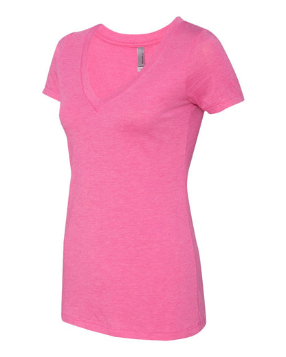 Next Level Women’s Triblend Deep V-Neck T-Shirt 6740 #color_Vintage Pink