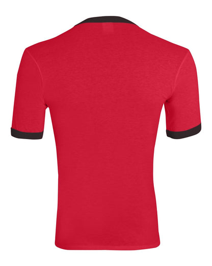 Augusta Sportswear 50/50 Ringer T-Shirt 710 #color_Red/ Black