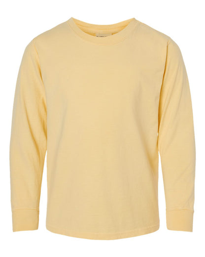 ComfortWash by Hanes Garment-Dyed Youth Long Sleeve T-Shirt GDH275 #color_Summer Squash Yellow