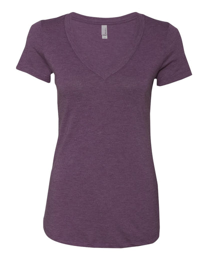 Next Level Women’s Triblend Deep V-Neck T-Shirt 6740 #color_Vintage Purple