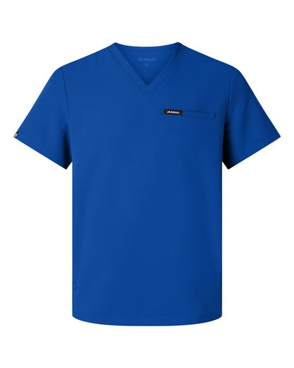 Jaanuu Men's Platt 3-Pocket Scrub V-Neck Top M10002 #color_Royal Blue