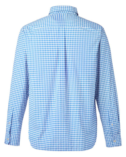 vineyard vines Men's On-The-Go Nylon Gingham Shirt W012060 #color_Ocean Breeze