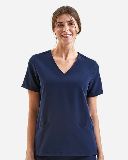 Onna Women's Invincible V-Neck Stretch Scrub Top NN310 #colormdl_Navy