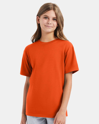 Hanes Youth Perfect-T T-Shirt 498Y #colormdl_Orange