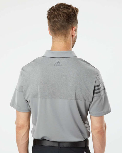 Adidas Heathered 3-Stripes Colorblocked Polo A213 #colormdl_Grey Three