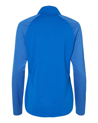 Adidas Women's Stripe Block Quarter-Zip Pullover A521 #color_Glory Blue