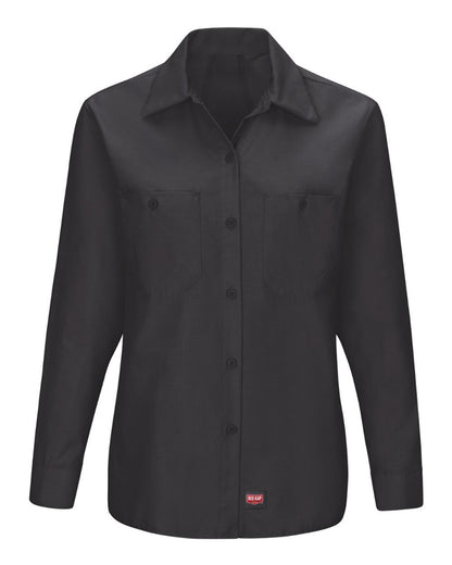 Red Kap Women's Long Sleeve Mimix Work Shirt SX11 #color_Black