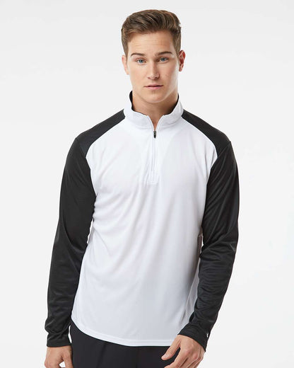 Badger Breakout Quarter-Zip Pullover 4231 #colormdl_White/ Black