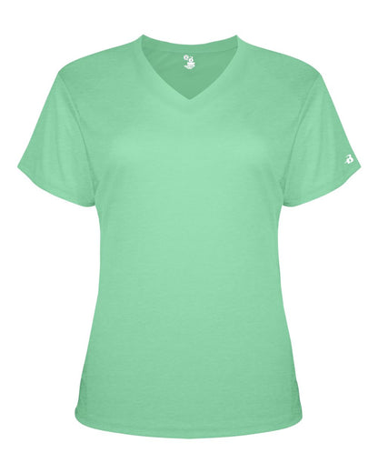 Badger Women’s Triblend Performance V-Neck Short Sleeve T-Shirt 4962 #color_Mint