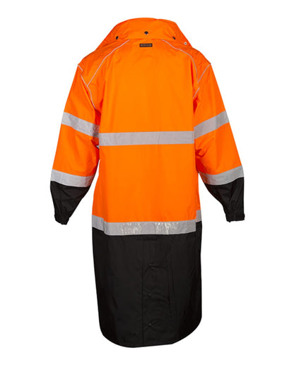 Kishigo Unisex Premium Brilliant Series® Long Rain Coat RWJ108-109 #color_Orange