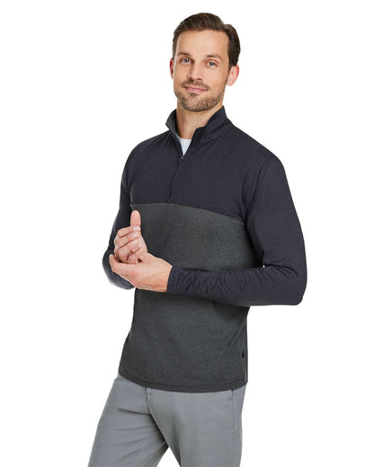 Spyder Men's Spyre Flex Colorblock Quarter-Zip Pullover S18024 #colormdl_Black/ Black Frost