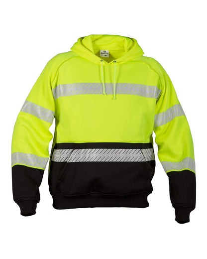 Kishigo Unisex Premium Black Series® Pull Over Hooded Sweatshirt JS142-143 #color_Lime