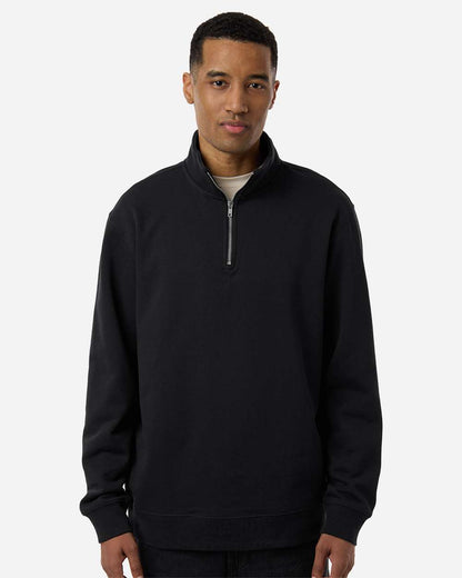 Independent Trading Co. Unisex Midweight Quarter-Zip Pullover SS4600QZ #colormdl_Black