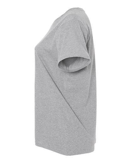 LAT Women's Curvy Collection Fine Jersey V-Neck Tee 3817 #color_Heather