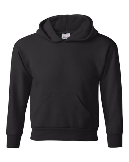 Hanes Youth EcoSmart® Hooded Sweatshirt P473 #color_Black