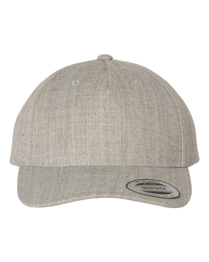 YP Classics Premium Five-Panel Curved Bill Snapback Cap 5789M #color_Heather Grey