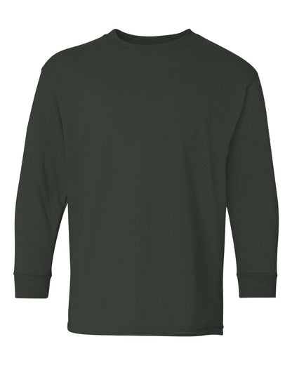 Gildan Youth Heavy Cotton™ Long Sleeve T-Shirt 5400B #color_Forest Green