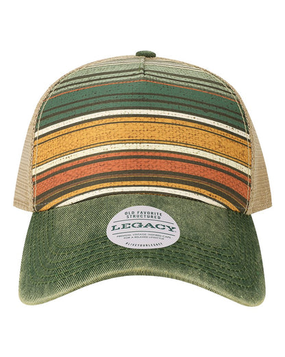 LEGACY Old Favorite Five-Panel Trucker Cap OFAFP #color_Green Stripe