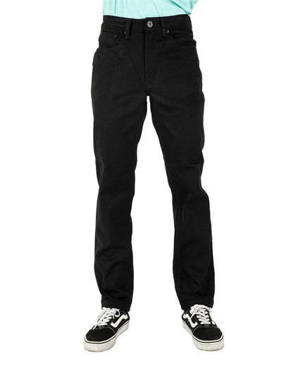 Shaka Wear Men's Raw Denim Straight-Leg Jean Pants SHRDJ #colormdl_Raw Black_36