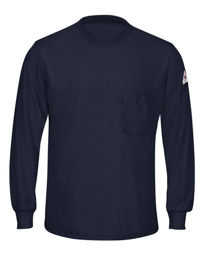 Bulwark Long Sleeve Lightweight T-Shirt - Tall Sizes SMT8T #color_Navy