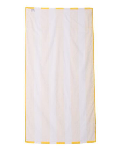 Carmel Towel Company Cabana Stripe Velour Beach Towel C3060S #color_Sunlight