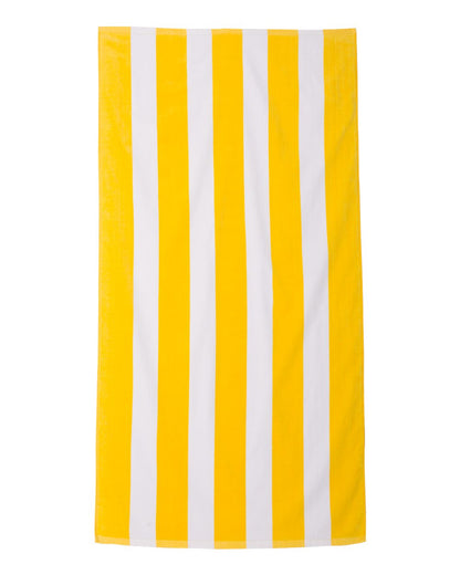 Carmel Towel Company Cabana Stripe Velour Beach Towel C3060S #color_Sunlight
