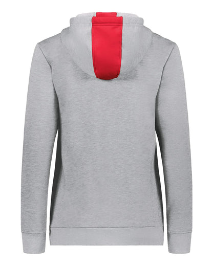 Augusta Sportswear Women's Eco Revive™ Three-Season Triblend Fleece Hooded Sweatshirt 6867 #color_Scarlet/ Grey Heather