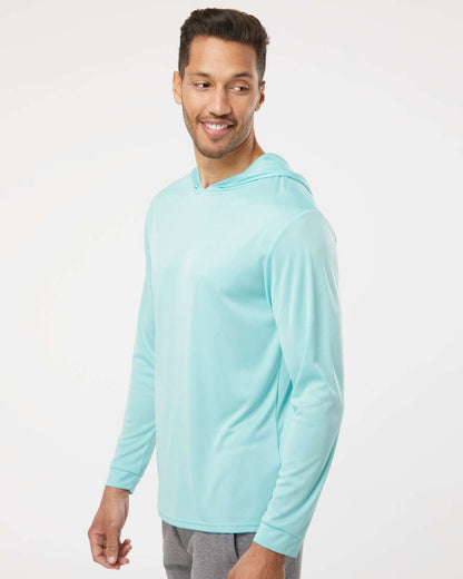 Paragon Unisex Bahama Performance Hooded Long Sleeve T-Shirt 220 #colormdl_Aqua Blue