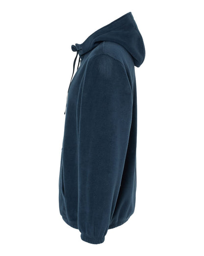 Burnside Polar Fleece Quarter-Zip Hooded Pullover 3600 #color_Navy