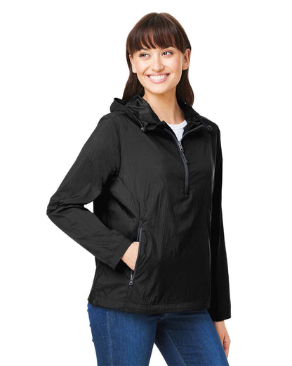 North End Women's Aura Lightweight Packable Anorak NE810W #colormdl_Black/ Carbon