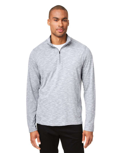 North End Men's Eclipse Jacquard Quarter-Zip Pullover NE415 #colormdl_Platinum Heather