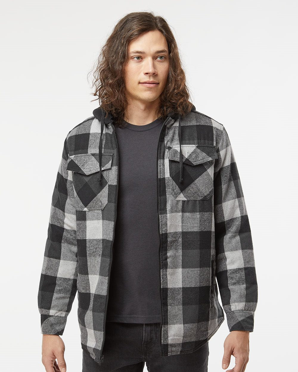 Burnside Quilted Flannel Hooded Jacket 8620