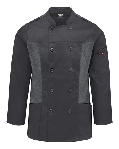 Chef Designs Women's Deluxe Airflow Chef Coat 053W #color_Charcoal