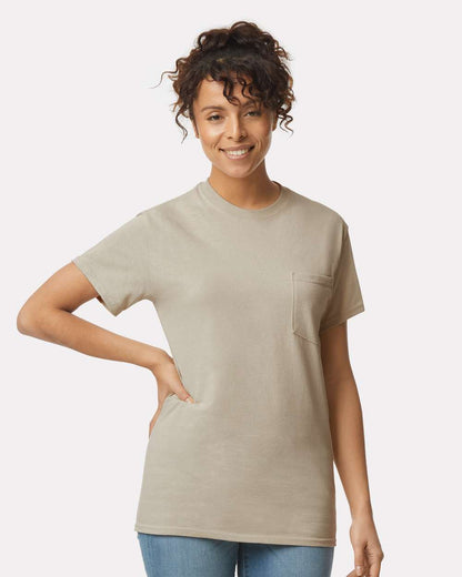 Gildan Unisex Ultra Cotton® Pocket T-Shirt 2300 #colormdl_Sand