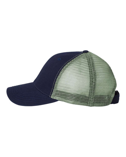 Valucap Bio-Washed Trucker Cap AH80 #color_Navy/ Grey