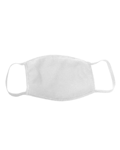 Bayside Youth USA-Made 100% Cotton Face Mask 1941 #color_White